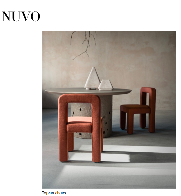 Nuvo Magazine. Faina Gallery Furniture. Ukranian Designer. Dining Chairs. Luxury Furniture. Online Shopping. Made in Europe