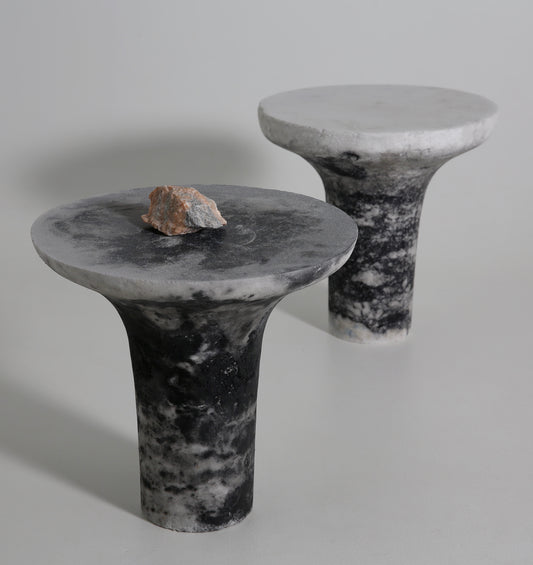 Marbled Salt Sculpted Table Shades of Grey