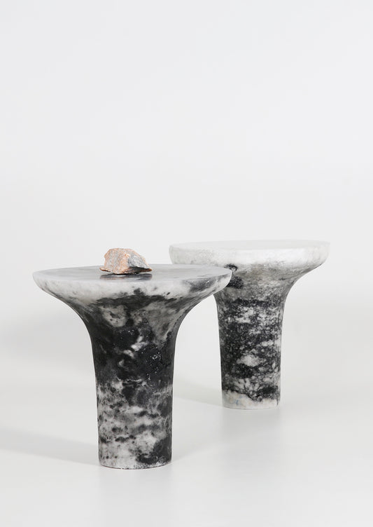 Marbled Salt Sculpted Table Shades of Grey