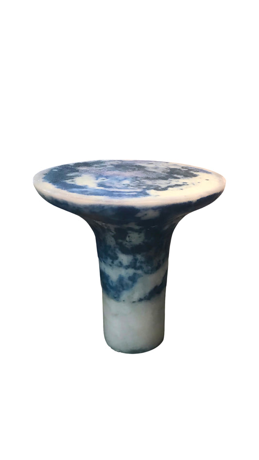 Marbled Salt Sculpted Table Blue