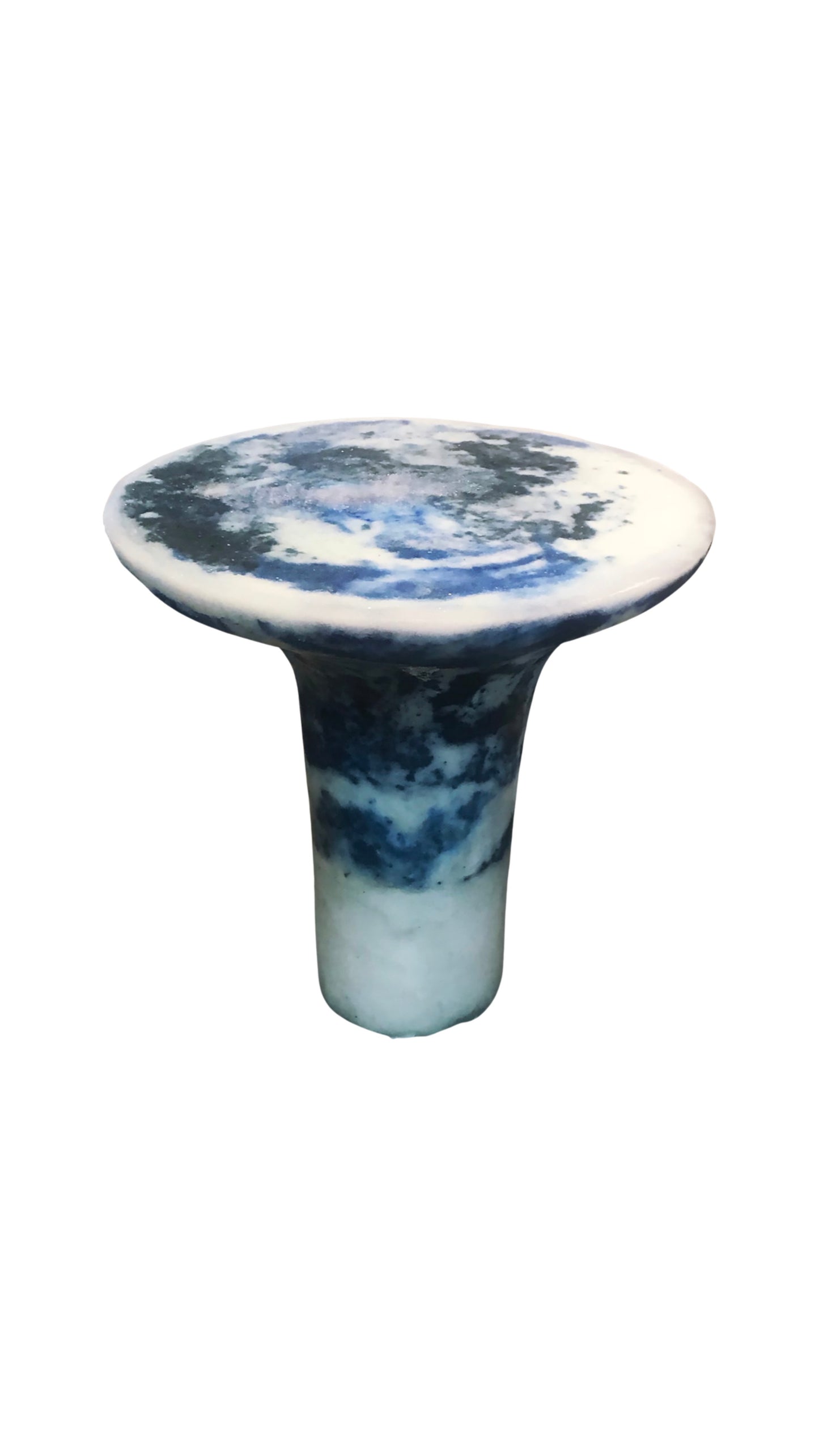 Marbled Salt Sculpted Table Blue