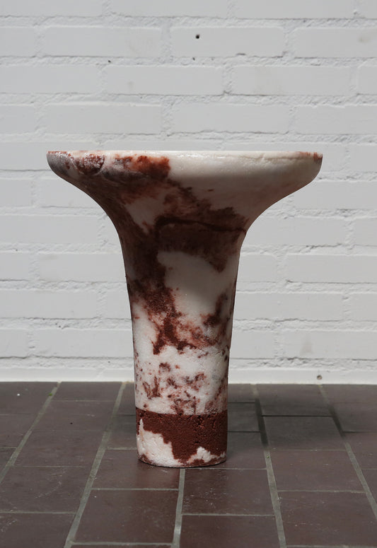Marbled Salt Sculpted Table Red