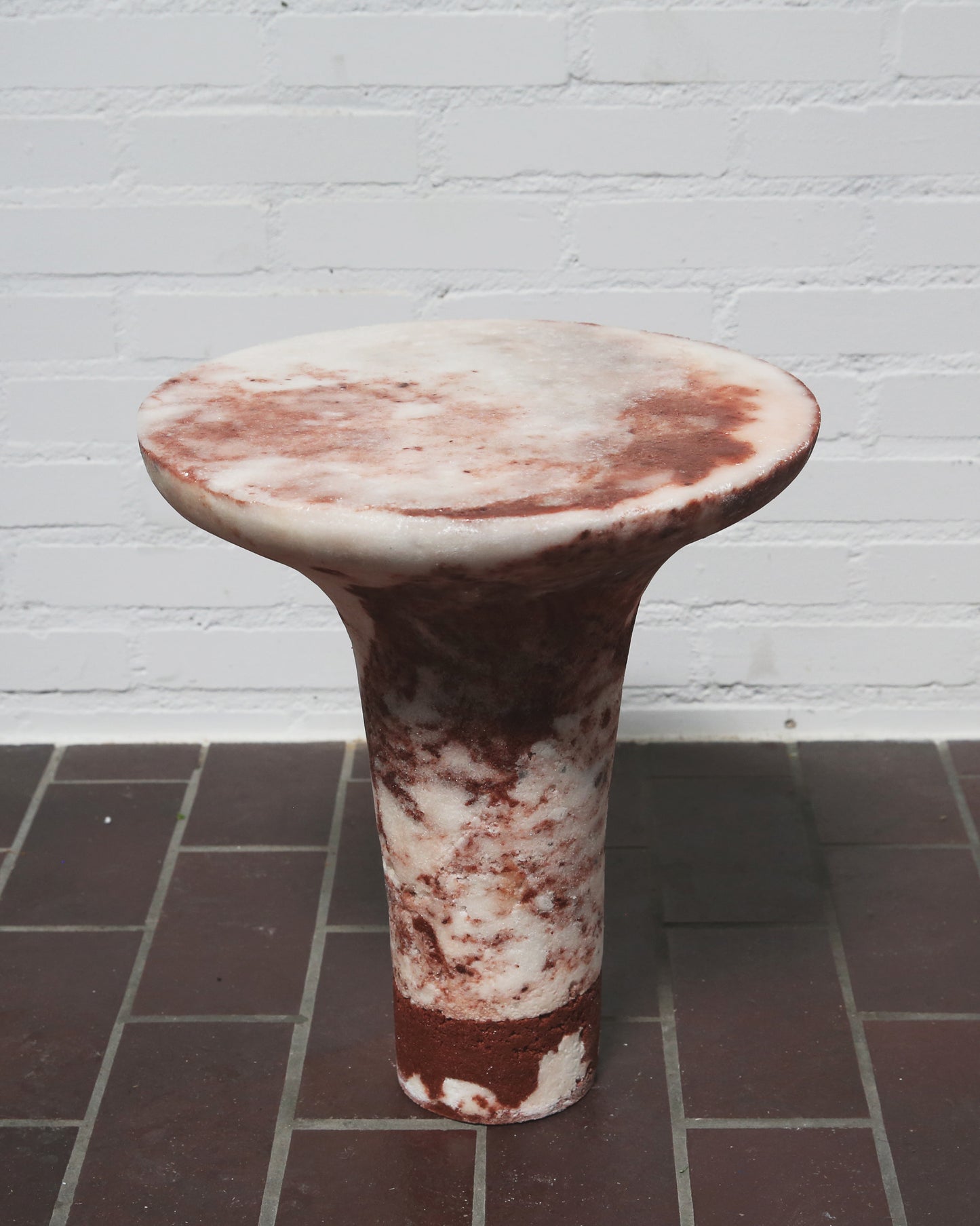 Marbled Salt Sculpted Table Red